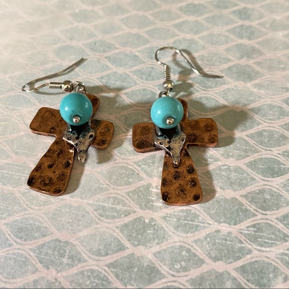 Jewelry - Cross dangle earrings